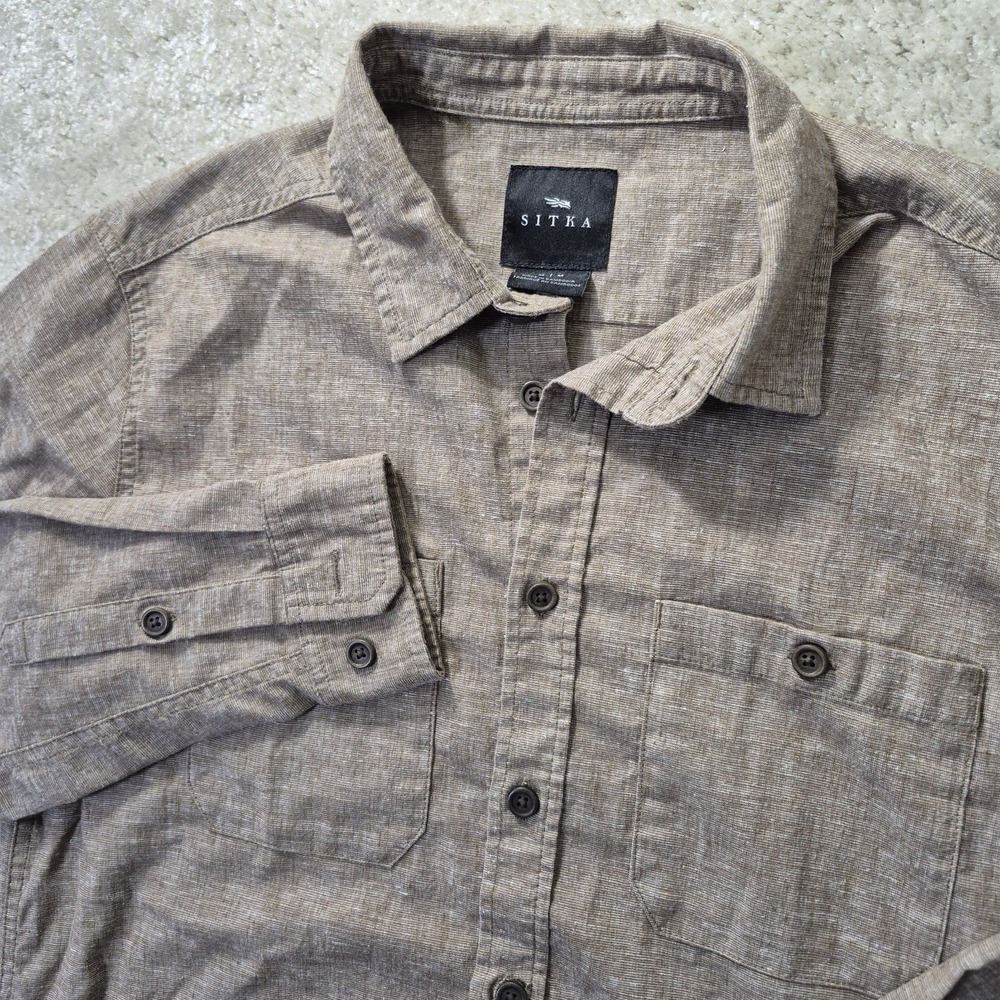 Sitka Ambary Shirt Mens Medium Button Up Hemp Blend Performance Outdoor Hiking